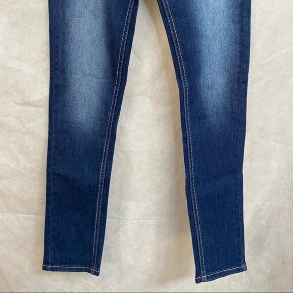 Vigoss The Jagger Stretch Demin Rhinestone Dark Blue Jeans Girls Size 14 - Picture 3 of 12